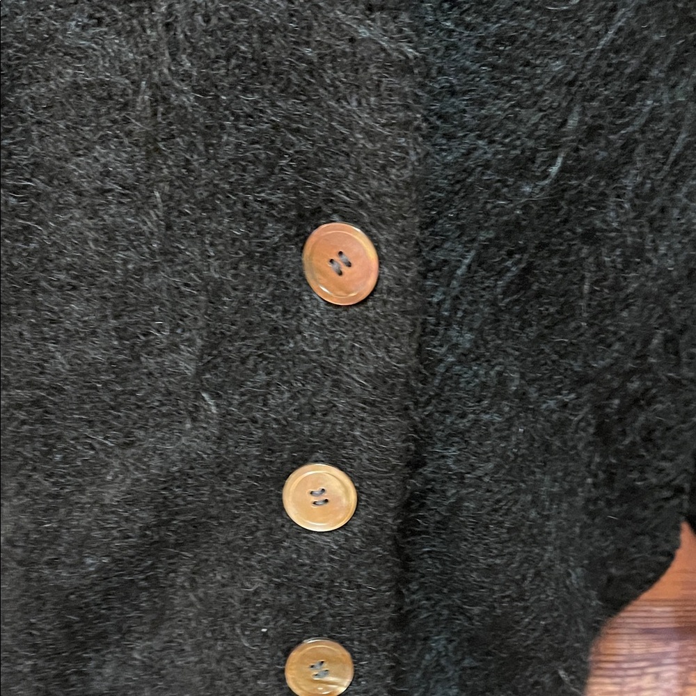 Vintage Rose Song Lined Wool Appliqué Jacket Sweater – Black Floral Beaded - Picture 5 of 17